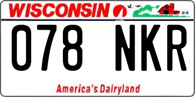 WI license plate 078NKR