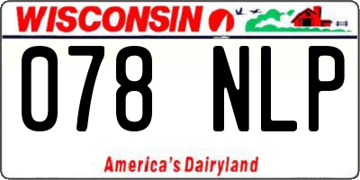 WI license plate 078NLP