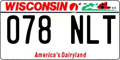WI license plate 078NLT