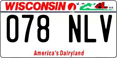 WI license plate 078NLV