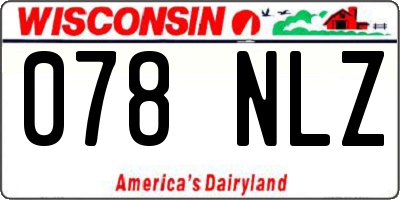 WI license plate 078NLZ