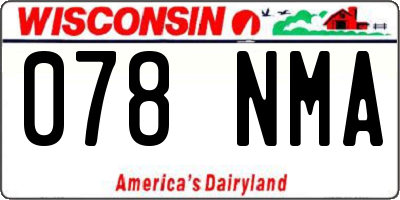 WI license plate 078NMA