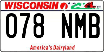 WI license plate 078NMB
