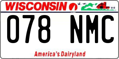 WI license plate 078NMC