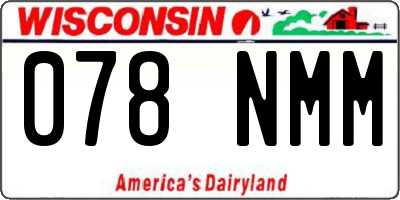 WI license plate 078NMM