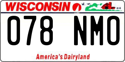 WI license plate 078NMO