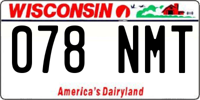 WI license plate 078NMT
