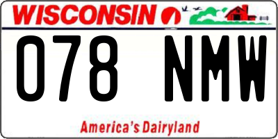 WI license plate 078NMW