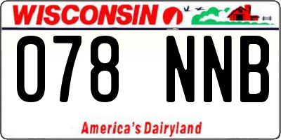 WI license plate 078NNB