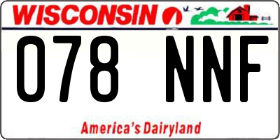 WI license plate 078NNF
