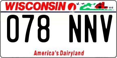 WI license plate 078NNV