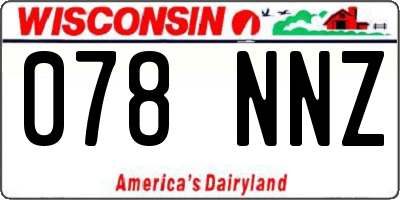 WI license plate 078NNZ