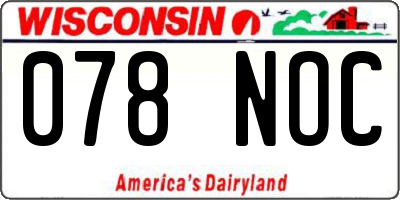 WI license plate 078NOC