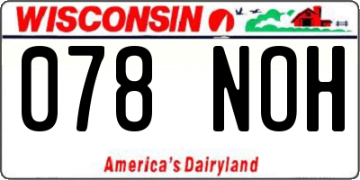WI license plate 078NOH