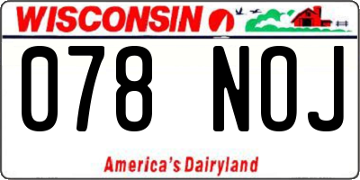 WI license plate 078NOJ