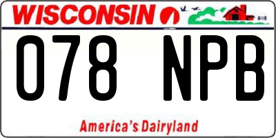 WI license plate 078NPB