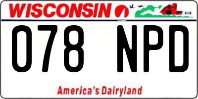 WI license plate 078NPD