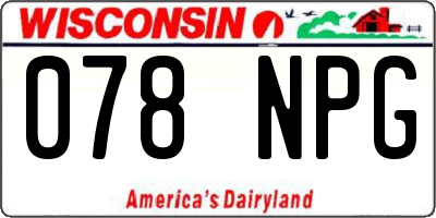 WI license plate 078NPG