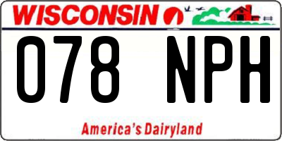 WI license plate 078NPH