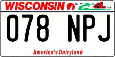 WI license plate 078NPJ