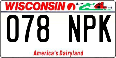 WI license plate 078NPK