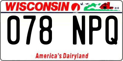 WI license plate 078NPQ