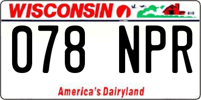 WI license plate 078NPR