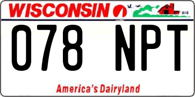WI license plate 078NPT