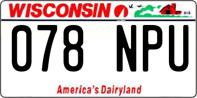 WI license plate 078NPU