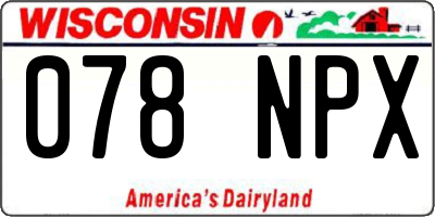 WI license plate 078NPX