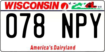 WI license plate 078NPY