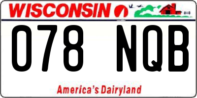 WI license plate 078NQB
