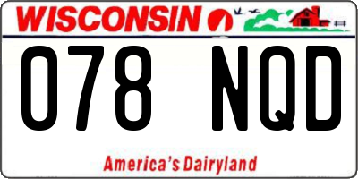 WI license plate 078NQD