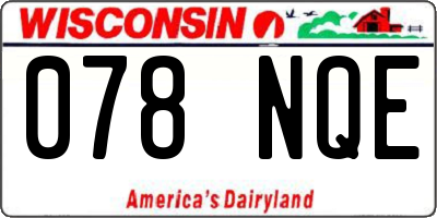 WI license plate 078NQE