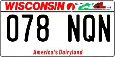 WI license plate 078NQN