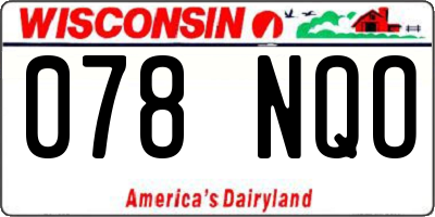 WI license plate 078NQO