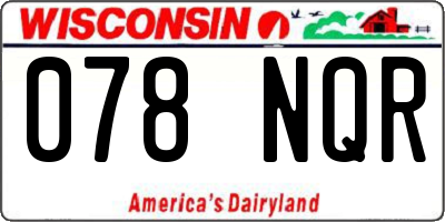 WI license plate 078NQR