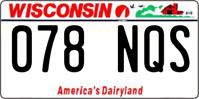 WI license plate 078NQS