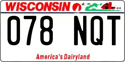 WI license plate 078NQT