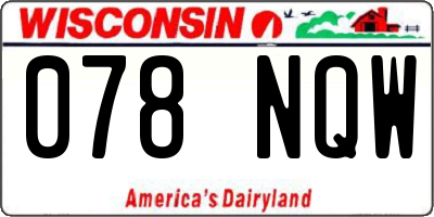 WI license plate 078NQW