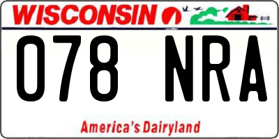 WI license plate 078NRA