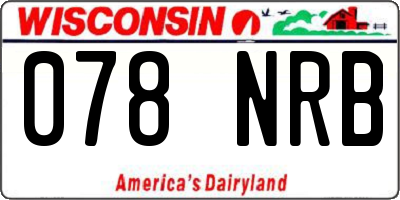 WI license plate 078NRB