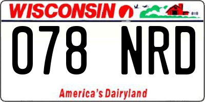WI license plate 078NRD