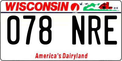 WI license plate 078NRE