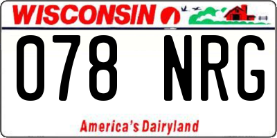 WI license plate 078NRG