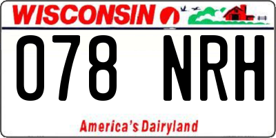 WI license plate 078NRH