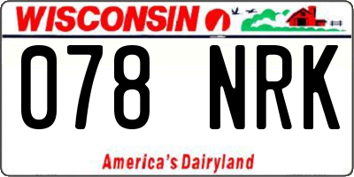 WI license plate 078NRK