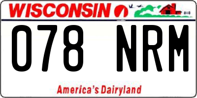 WI license plate 078NRM