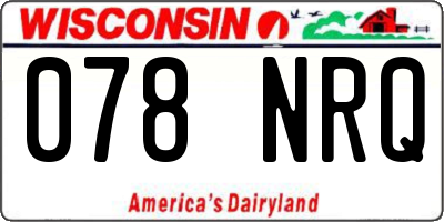 WI license plate 078NRQ