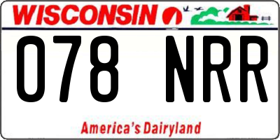 WI license plate 078NRR